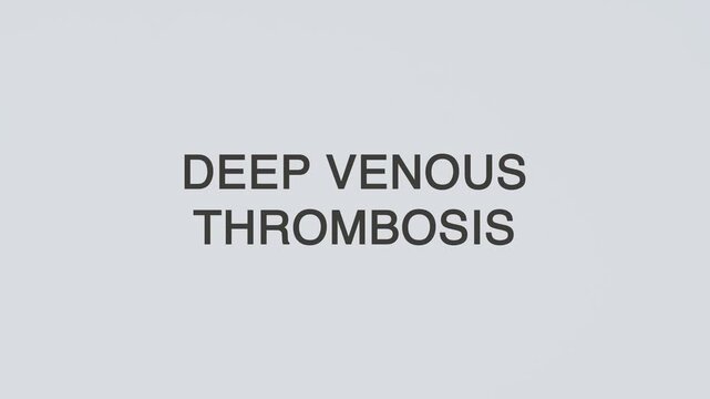 Deep venous thrombosis word diagnosed with a stethoscope held in hand on a white background, illustrating blood clot in veins, medical diagnosis, healthcare concept, and patient awareness