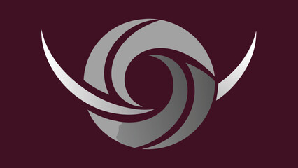 Abstract Swirling Gray and transparency background White Logo on Deep Red Background vortex spiral