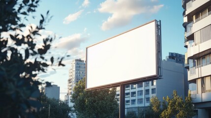 Fototapeta premium Billboard Construction in the city. An Advertising Mockup