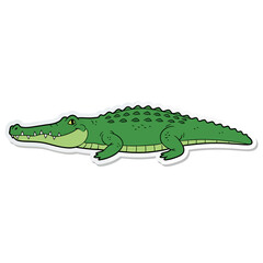 Cartoon alligator isolated on white background, showcasing its cute and friendly design, perfect for childrens illustrations, educational materials, and various creative projects