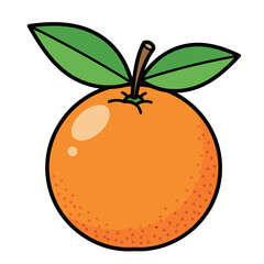 A vibrant orange sticker, isolated on white background, showcasing its juicy texture and bright color, perfect for adding a fresh and healthy touch to any design