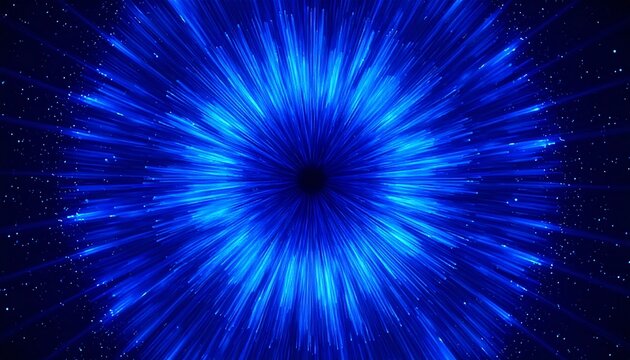 Radiant blue burst emanating from a central void