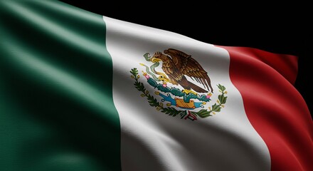 Waving Mexican flag is patriotic symbols of their nations