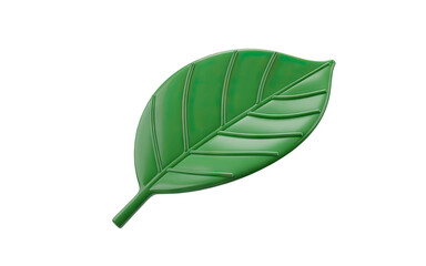 Obraz premium Vibrant green leaf icon symbolizing growth, nature, and organic concepts for fresh designs