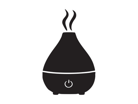 black essential oil diffuser with steam clip art preview