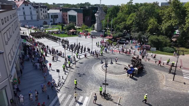 military parada drone shot
