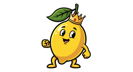 cheerful lemon king mascot transparent background png for design projects
