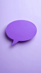 A vibrant purple speech bubble on a pastel purple background