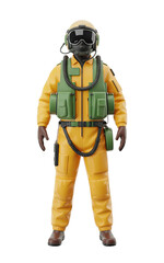 Professional pilot in full flight gear ready for aviation adventure, inspiring confidence and exploration