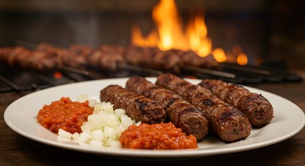 An energetic young man with a backpack on a vibrant city street is taking a selfie with his smartphone