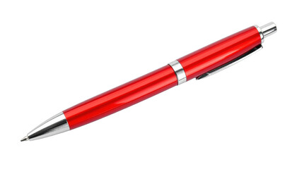 Red pen with silver accents clean background