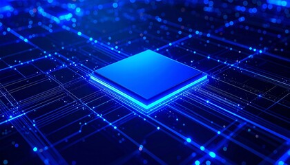 Abstract circuit board with central chip