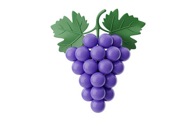 Vibrant purple grapes with lush green leaves, perfect for culinary or health-focused designs