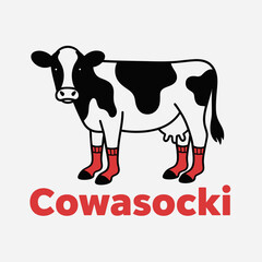 Cowasocki sticker isolated on white background, perfect for cow lovers, pun enthusiasts, or anyone who enjoys a good laugh, a fun and unique design