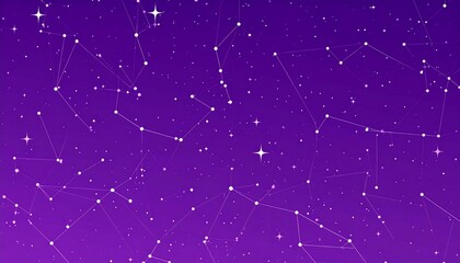 Purple night sky with stars and constellations