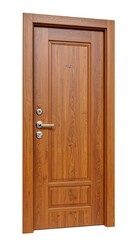Wooden entry door,  vertical grain