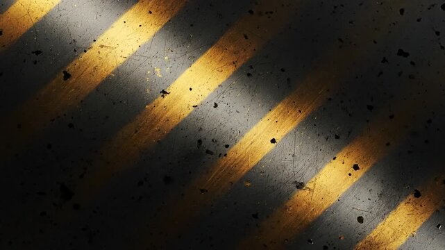 Abstract grey background with diagonal yellow stripes and grunge texture for industrial design