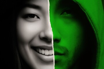 Digital fraud warning portrait. Use for cybercrime alerts, data security marketing, anti-scam campaigns, and online privacy education. 
