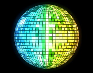 Colorful disco ball graphic