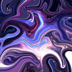 Dynamic liquid waves of neon violet, blue, and pink swirling together in cosmic energy flow, creating futuristic digital art.
