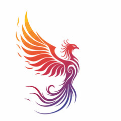 Artistic Illustration of a Phoenix Rising, Symbolizing Renewal and Transformation in a Vibrant Color Palette
