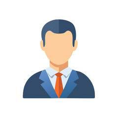 Professional Businessman Avatar Icon with Suit and Tie Flat Design