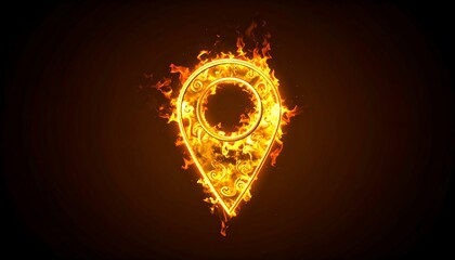 Fiery location pin graphic