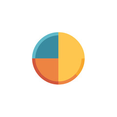 Vector pie chart icon with colorful segments for business infographics and data visualization