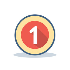 Number One in a red circle with a shadow