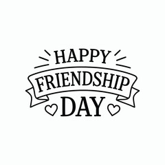Happy friendship day celebration design isolated on white background isolated on transparent background