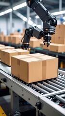 Automated sorting of cardboard boxes on a conveyor belt
