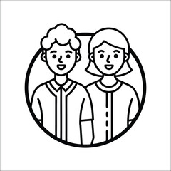 Line art icon symbolizing friendship and utility isolated on white background isolated on transparent background