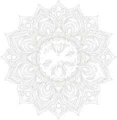 Fototapeta premium Intricate Line Art Mandala with Detailed Radial Symmetry and Decorative Flourishes