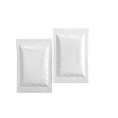 White sachet mockup background for product display