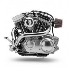 Motorcycle Engine Isolated on White Background