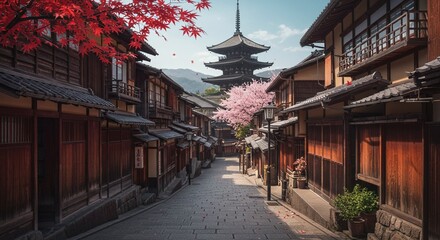 Obraz premium 日本（京都）の秋の街並み