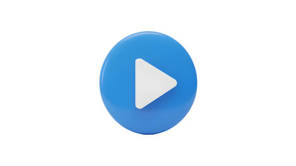 Modern blue play button icon for digital media and content creation