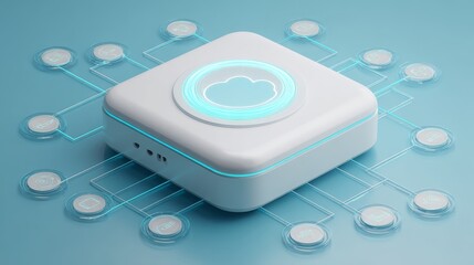 Minimalist conceptual art featuring a solid white geometric cube acting as a platform or base for a singular bright red symbol of a heart representing love and support