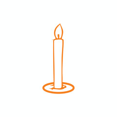 Fototapeta premium A Candle Icon on a white background, A hand drawn illustration of Candle icon on a white background