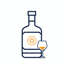 A beer Icon on a white background, A hand drawn illustration of bourbon icon on a white background