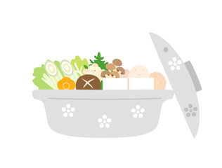 冬の鍋料理をイメージしたイラスト