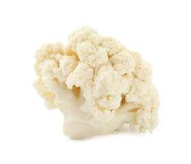 One fresh cauliflower floret isolated on white