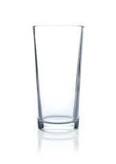 One empty clean glass isolated on white