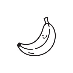 Smiling Cute Banana Cartoon Illustration