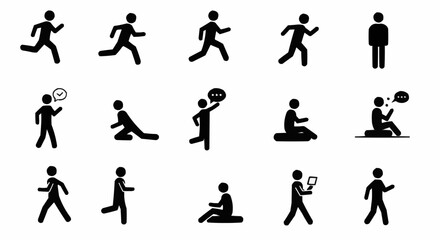 Fitness Exercise Pictograms &ndash; Active People Icon Set