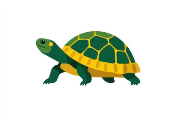 Obraz premium Charming Turtle in Minimalist White Space