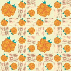 Obraz premium colorful seamless pattern with flower for modern batik fabric, background, seamless pattern, textile