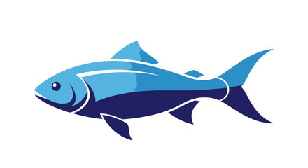 Fototapeta premium Stylized Blue Fish Illustration for Seafood Branding, Restaurant Menus, and Aquatic Themed Designs. Ideal for promotional materials, educational resources, and product packaging.
