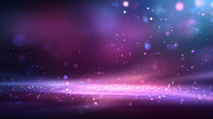 Abstract Background with Floating Colorful Particles and Glowing Effects