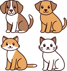 Brown white dog tan dog white cat tan cat puppy kitten